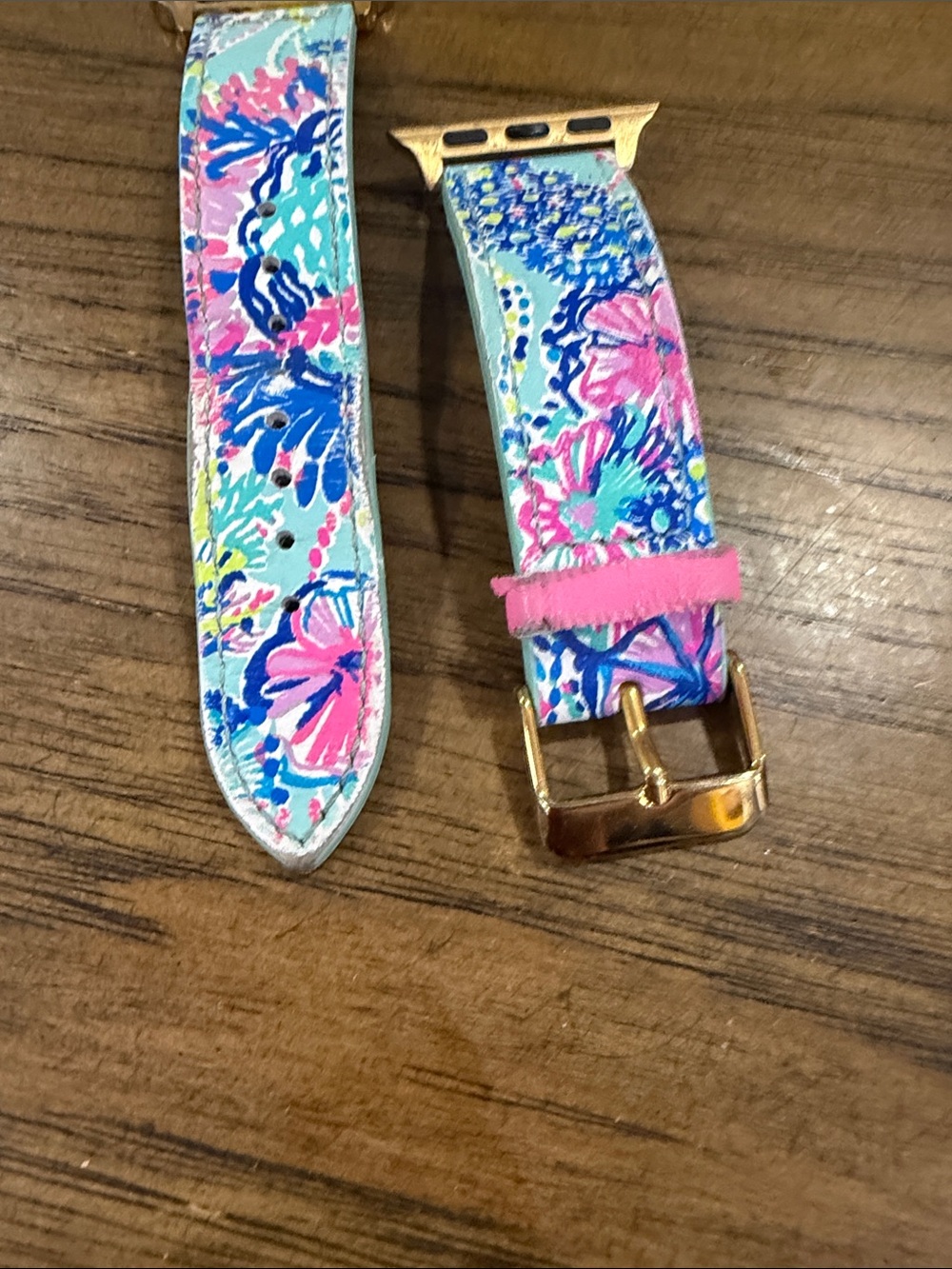 Lilly Pulitzer Pink Multicolor Floral Watch Band with Gold Adapter - Picture 8 of 8